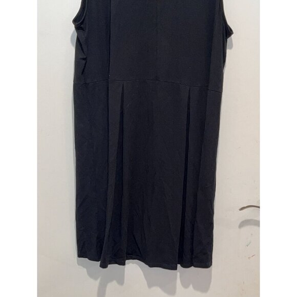 J. Jill Wearever Collection Black Sleeveless Stretch Flowy Mini Dress Women's Pe - Picture 3 of 9